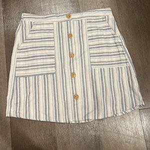 White and blue striped skirt size small